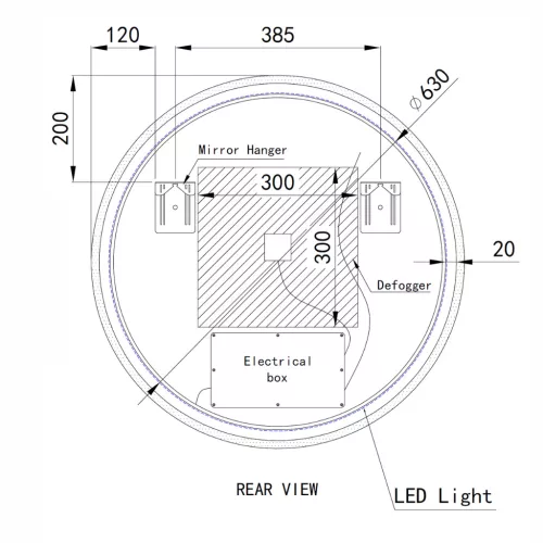 Welland Alpha LED tükör - fényerő + színhőfok állítás - Ø 70 cm
