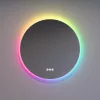Welland Alpha LED tükör - fényerő + színhőfok állítás + páramentesítő + óra - 16 háttérszín - Ø 70 cm