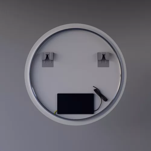 Welland Alpha LED tükör - fényerő + színhőfok állítás + páramentesítő + óra - 16 háttérszín - Ø 70 cm