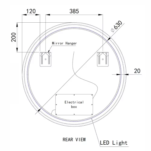 Welland Alpha LED tükör - fényerő + színhőfok állítás - Ø 70 cm