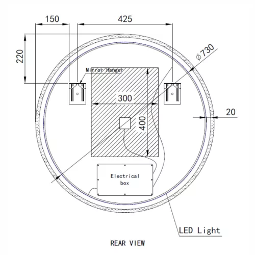 Welland Alpha LED tükör - fényerő + színhőfok állítás - Ø 80 cm