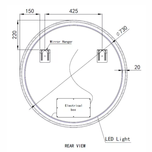 Welland Alpha LED tükör - fényerő + színhőfok állítás - Ø 80 cm