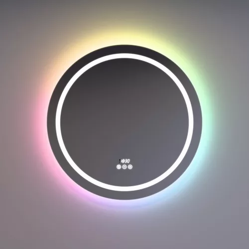 Welland Beta LED tükör - fényerő + színhőfok állítás + óra - Ø 70 cm