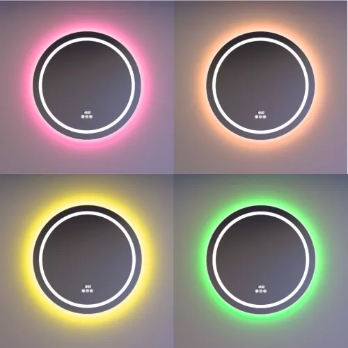 Welland Beta LED tükör - fényerő + színhőfok állítás + óra - Ø 70 cm