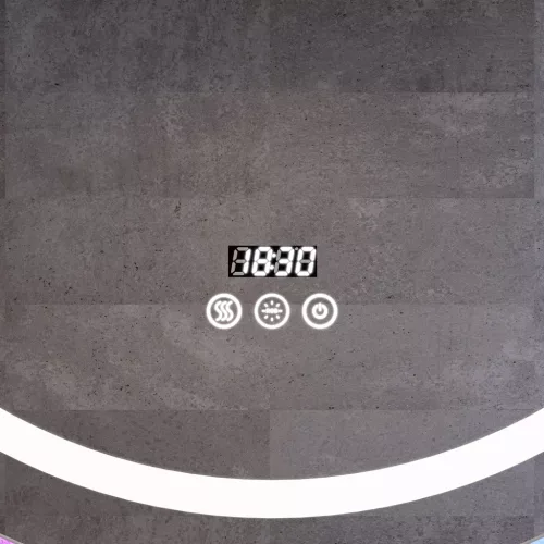 Welland Beta LED tükör - fényerő + színhőfok állítás + óra - Ø 70 cm