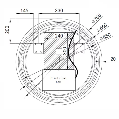 Welland Beta LED tükör - fényerő + színhőfok állítás + óra - Ø 70 cm