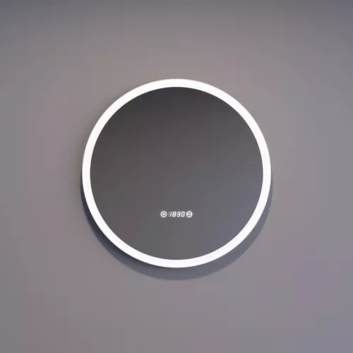 Welland Type-789 LED tükör - fényerő + színhőfok állítás + páramentesítő + óra - Ø 60 cm