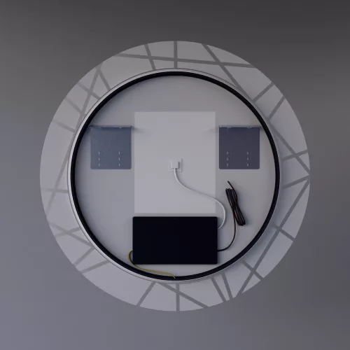 Welland Laser LED tükör - fényerő + színhőfok állítás + páramentesítő + óra - Ø 80 cm