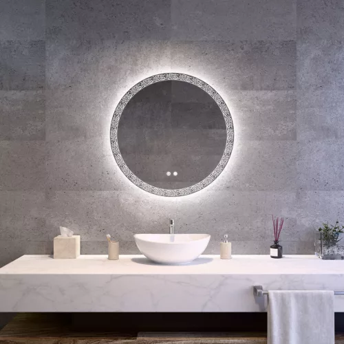 Welland Bali LED tükör - fényerő + színhőfok állítás + páramentesítő - Ø 70 cm