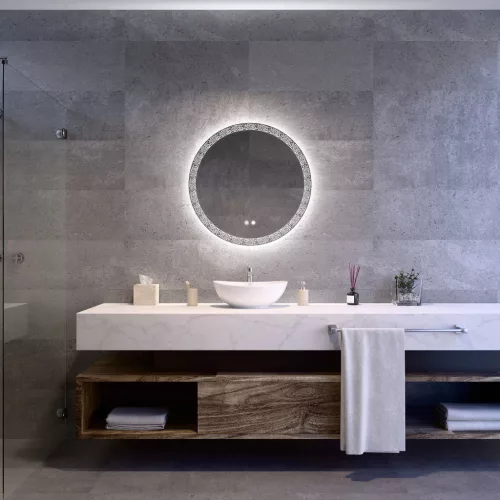 Welland Bali LED tükör - fényerő + színhőfok állítás + páramentesítő - Ø 70 cm