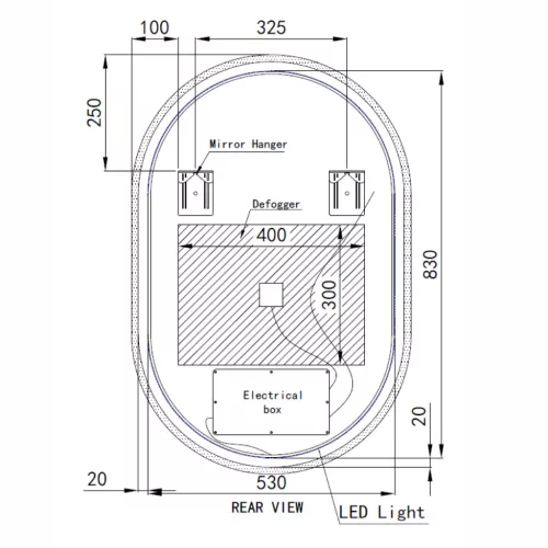 Welland Venice LED tükör - fényerő + színhőfok állítás + páramentesítő- 60 x 90 cm