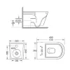 Welland Primo-Smart Tornado fali WC csésze + soft-close slim WC ülőke - szürke