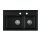 Evinion Double I74-44C Fekete Gránit Mosogató + Szifon készlet (fekete)