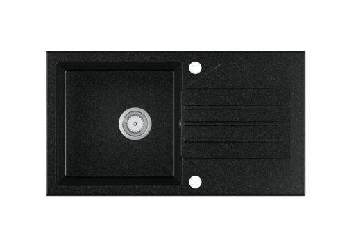 Gránit Mosogató Evinion magasított csapteleppel adagolóval Fekete színű