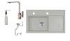 Laneo L725-43S Gránit Mosogató + Design Csap + Szifon + Adagoló (szürke)