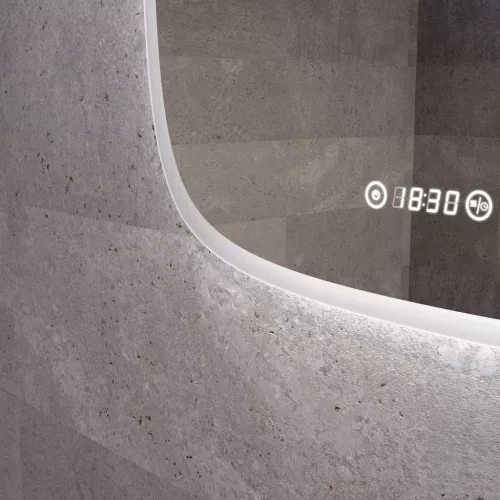 Welland Sidan LED tükör - fényerő + színhőfok állítás + páramentesítő + óra