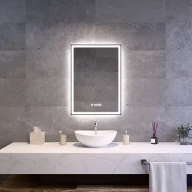   Welland Luxury-Line Como LED tükör - fényerő + színhőfok állítás + páramentesítő + óra - 50 x 70 cm