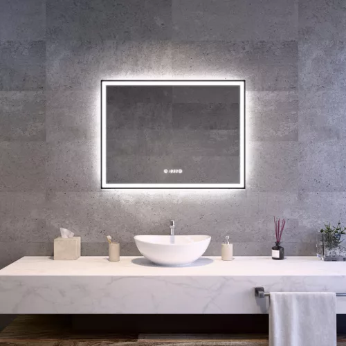 Welland Luxury-Line G800 LED tükör - fényerő + színhőfok állítás + páramentesítő + óra - 100 x 70 cm