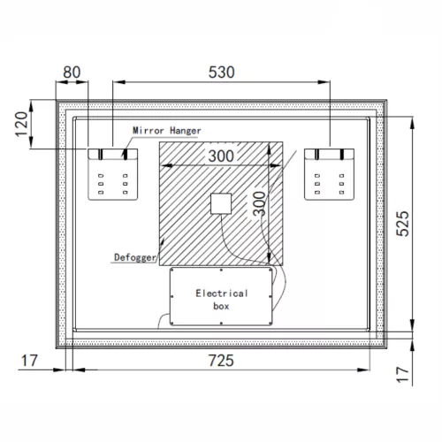 Welland Luxury-Line G800 LED tükör - fényerő + színhőfok állítás + páramentesítő + óra - 100 x 70 cm