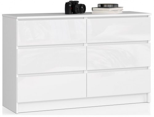 Komód - Akord Furniture K120-6 - magasfényű fehér