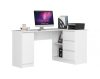 Sarok íróasztal - Akord Furniture - 155 cm - fehér