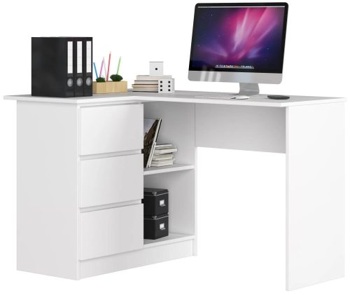 Sarok íróasztal akciós áron kihúzható billentyűzet tartóval és fiókokkal