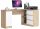 Sarok íróasztal akciós áron tároló polccal és fiókokkal sonomy tölgy