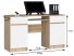 Íróasztal - Akord Furniture - 135 cm - sonoma tölgy /fehér