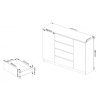 Komód - Akord Furniture 140 cm - 4 fiók / 2 ajtó - wenge / fehér