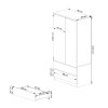 Gardróbszekrény fiókkal - Akord Furniture S90 - wenge / fehér