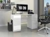 Íróasztal / számítógép asztal - Holzmeister - 6 fiók - 130 cm - magasfényű fehér