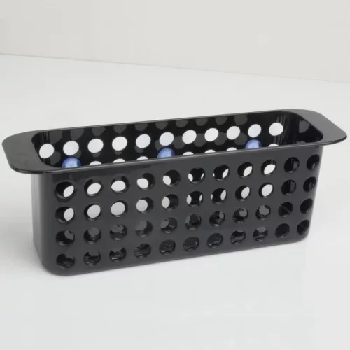 Fúrásmentes tapadókorongos fali tárolókosár fekete szín