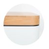 YOKA Home fürdőszobai szemetes bambuszfa fedő - fehér