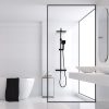 Bodo Therm-23 fekete zuhanyszett esőztetővel és termosztátos zuhanycsapteleppel