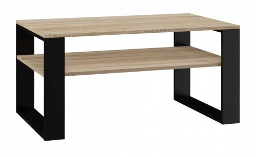 Dohányzóasztal - Holzmeister - 90 x 58 cm - fekete / sonoma tölgy
