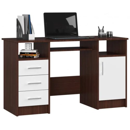 Íróasztal - Akord Furniture - 124 cm - wenge / fehér