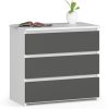 Komód - Akord Furniture CL3 - fehér / szürke