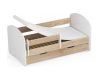 Gyerekágy ágyneműtartóval + matrac - Akord Furniture Smile - 140 x 70 cm - Sonoma tölgy / fehér