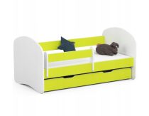   Gyerekágy ágyneműtartóval + matrac - Akord Furniture Smile - 140 x 70 cm - sárga / fehér