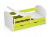 Gyerekágy ágyneműtartóval  matrac  140 x 70 cm - sárga / fehér