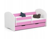   Gyerekágy ágyneműtartóval + matrac - Akord Furniture Smile - 140 x 70 cm - pink / fehér
