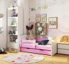 Gyerekágy ágyneműtartóval matraccal 140 x 70 cm - pink / fehér