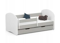   Gyerekágy ágyneműtartóval + matrac - Akord Furniture Smile - 140 x 70 cm - Szürke / fehér