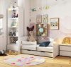 Gyerekágy ágyneműtartóval + matrac - Akord Furniture Smile - 140 x 70 cm - Szürke / fehér