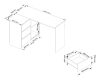 Sarok íróasztal - Akord Furniture - 124 cm - fehér / szürke (bal)