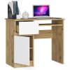 Íróasztal - Akord Furniture - 90 cm - arany tölgy  / fehér (bal)