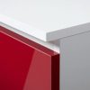 Sarok íróasztal - Akord Furniture - 124 cm - fehér / magasfényű bordó (bal)