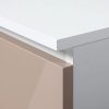 Sarok íróasztal - Akord Furniture - 124 cm - fehér / magasfényű bézs (bal)
