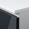 Íróasztal - Akord Furniture - 90 cm - fehér / magasfényű szürke