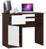 Íróasztal - Akord Furniture - 90 cm - wenge / fehér (bal)